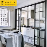 佛山工厂铝合金门窗客厅室内铝合金推拉门阳台隔音隔断平移玻璃门